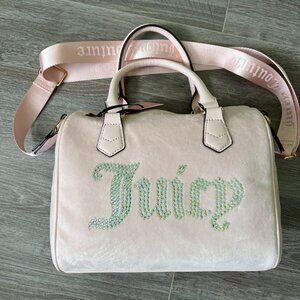JUICY COUTURE Obsession Satchel Bag Powder Blush Pink Velour Brand New With Tags